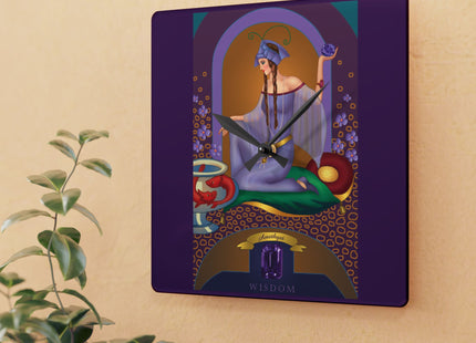 February & Amethyst Zodiac Acrylic Wall Clock