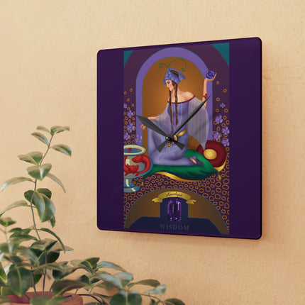 February & Amethyst Zodiac Acrylic Wall Clock