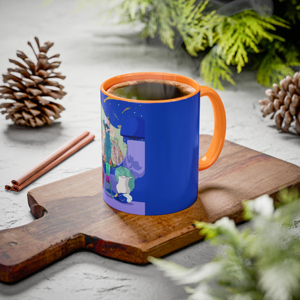 Wishes Beneath the Comet Sky Colorful Mug (11oz, 15oz) – Celestial Magic, Art Deco Elegance & Dreamy Wonder