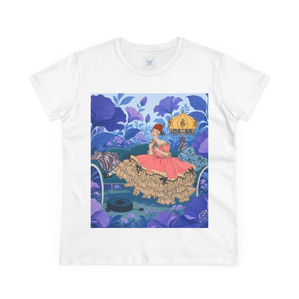 🌸🛋️ The Enchanted Garden Repose Cotton Tee – Art Deco Floral Whimsy