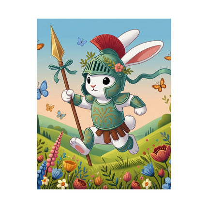 🐇⚔️ Rabbit Gladiator Matte Vertical Poster – Courage, Adventure & Meadow Heroics