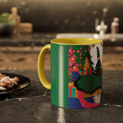 🎄🎁 The Emerald Christmas Belle Colorful Mug – Colorful Holiday Fashion Fantasy