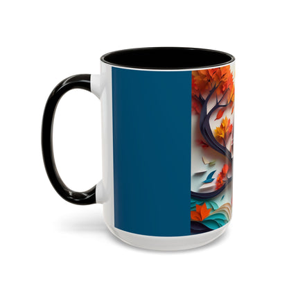 Owl at an Autumn Park Colorful Mugs (11oz, 15oz)