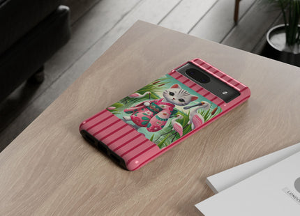 Geisha Kitten Strolls Among the Spoonbills Phone Cases