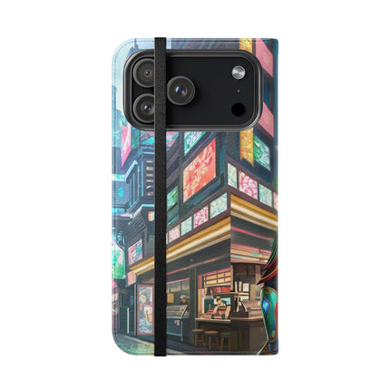 🐆🦜 Cybernetic Duets Flip Case – Neon Elegance & Digital Harmony