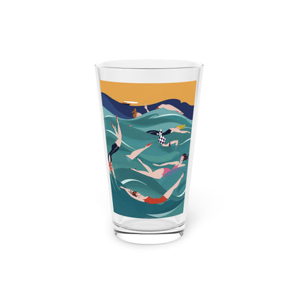 Summer Splash Pint Glass – Retro Beach Joy & Carefree Summer Vibes