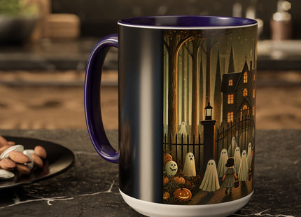 Ghostly Welcome – A Halloween Night Colorful Mugs (11oz, 15oz)