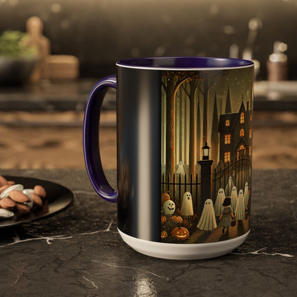 Ghostly Welcome – A Halloween Night Colorful Mugs (11oz, 15oz)