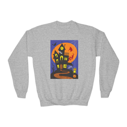Halloween Night at the Haunted House Youth Crewneck Sweatshirt