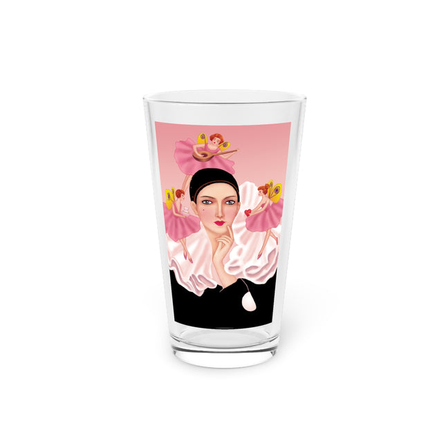 Pierrot & Fairies Dressed in Pink by Sofia Chiostri Glass, 16oz