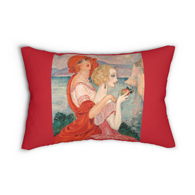 Sur la Route d'Anacapri by Gerda Wegener Spun Polyester Lumbar Pillow