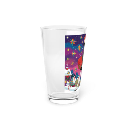 🎁✨ The Lady Of The Christmas Hatbox Pint Glass – Art Deco Holiday Fantasy