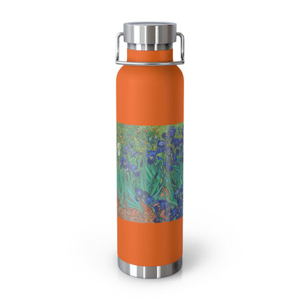 Irises by Vincent Van Gogh Copper Vacuum Insulated Bottle, 22oz