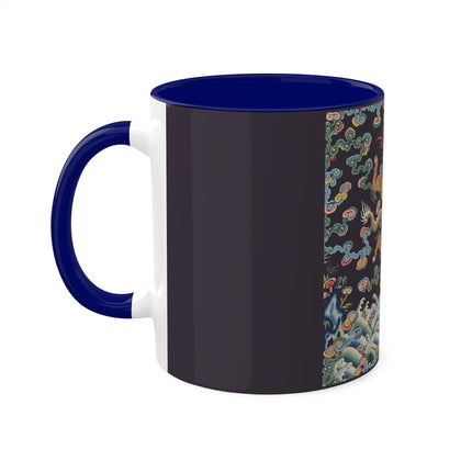 Rank Badge with Dragon with Deer Hooves Colorful Mugs, 11oz