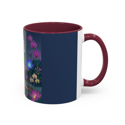 Moonlit Incense Ceremony Colorful Mugs – Art Deco Meditation Garden