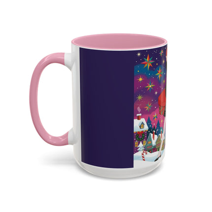 🎁✨ The Lady Of The Christmas Hatbox Colorful Mug – Art Deco Holiday Fantasy
