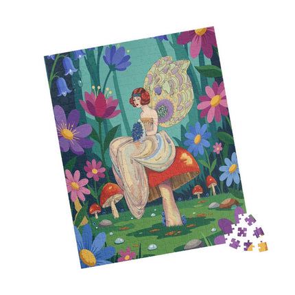 🧚🍄 The Lady Of The Enchanted Mushroom Forest Puzzle – Art Deco Fairy Garden Fantasy