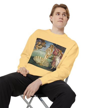 Birth of Venus by Sandro Botticelli Unisex Garment-Dyed Sweatshirt