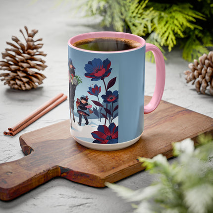 🎁🌺 The Christmas Gift Garden Stroll Colorful Mug – Art Deco Holiday Fantasy
