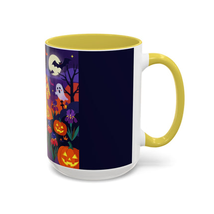 🌙🎃 The Moonlit Garden Masquerade Colorful Mug – Floral Halloween Charm