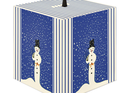 Snowman in Falling Snow Light Cube Lamp