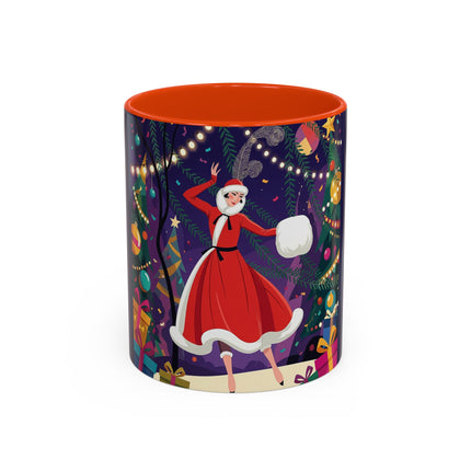 🎄❄️ The Christmas Snowball Dance Colorful Mug – Whimsical Holiday Fashion Fantasy