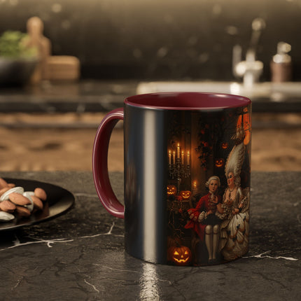 🌙🎃 The Moonlit Pumpkin Parlor Colorful Mug – Elegant Halloween Charm