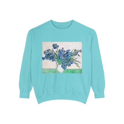 Irises by Vincent Van Gogh Unisex Garment-Dyed Sweatshirt