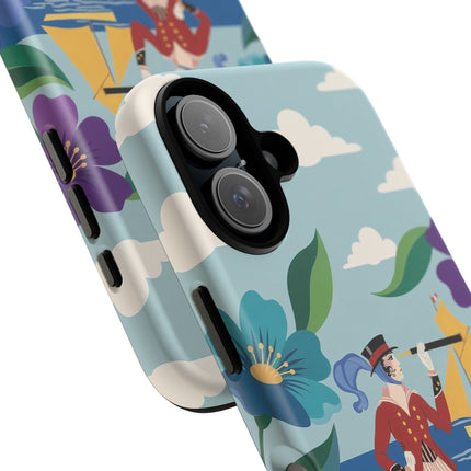 🌊🔭 The Lady Of The Seaside Lookout Phone Case – Art Deco Nautical Adventure