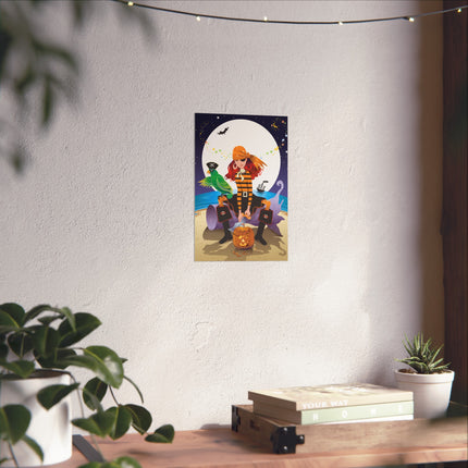 Moonlit Pirate Halloween Fine Art Posters