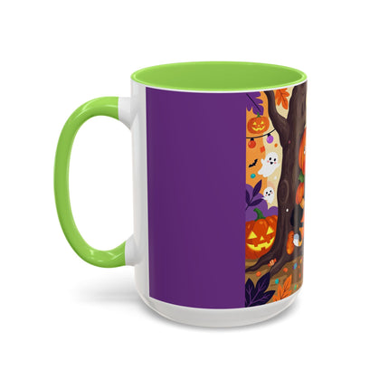 🎃🐈‍⬛ The Pumpkin Child’s Halloween Parade Colorful Mug – Whimsical Storybook Charm