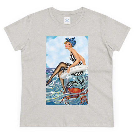 Playful Waves and Fashion Follies Women's Midweight Cotton Tee
