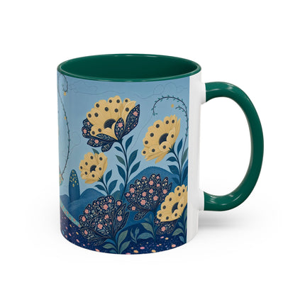 🌼🦋 The Enchanted Butterfly Garden Promenade Colorful Mug – Art Deco Floral Whimsy