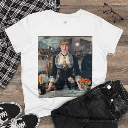 A Bar at the Folies-Bergère by Edouard Manet Women's Midweight Cotton Tee