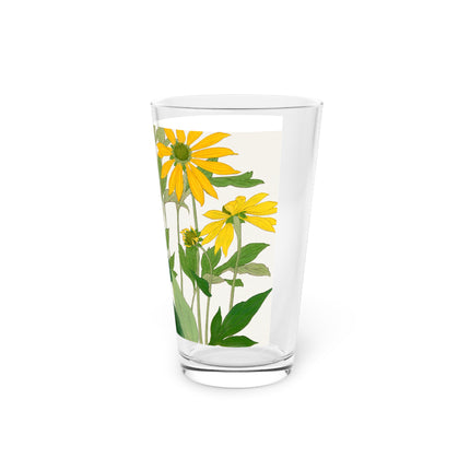 Clerodendrum & Rudbeckia Flower by Tanigami Kônan Glass, 16oz