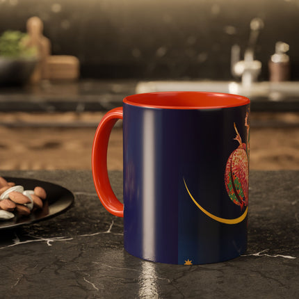 Moonlit Reflections Colorful Mug (11oz, 15oz) – Celestial Elegance, Art Deco Beauty & Dreamy Style
