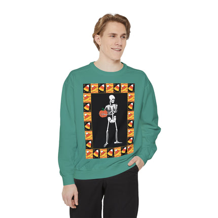 Candy Corn Skeleton Unisex Garment-Dyed Sweatshirt