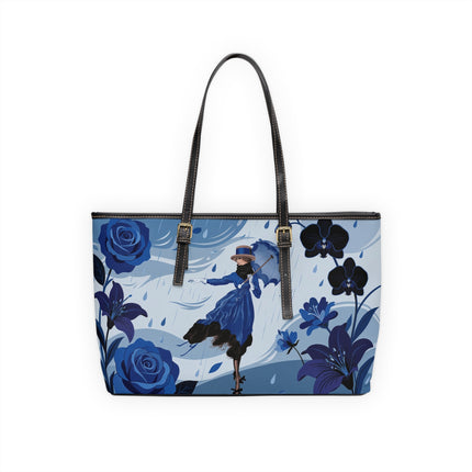 ☔💙 The Blue Rain Promenade Shoulder Bag – Art Deco Floral Fashion