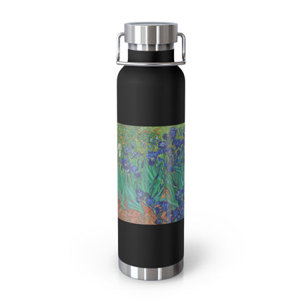 Irises by Vincent Van Gogh Copper Vacuum Insulated Bottle, 22oz
