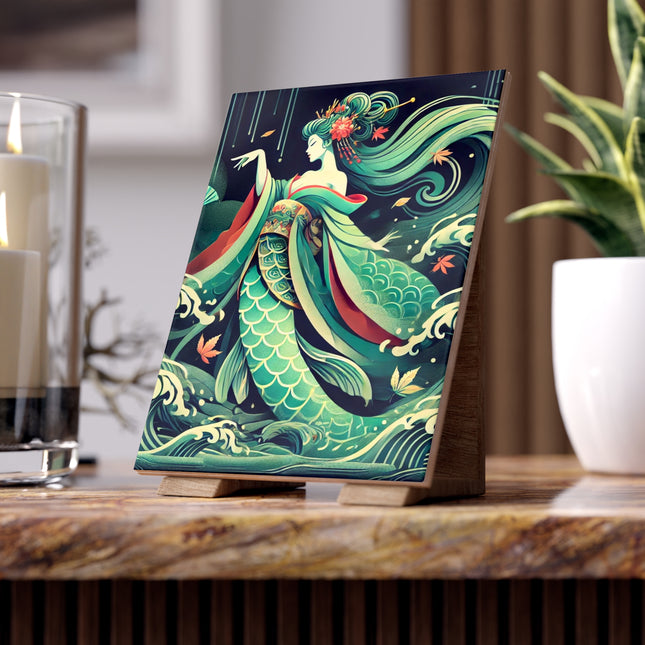 Mermaid Queen Rising from the Deep Ceramic Tile
