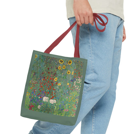Farm Garden with Sunflowers by Gustav Klimt Tote Bag (AOP)