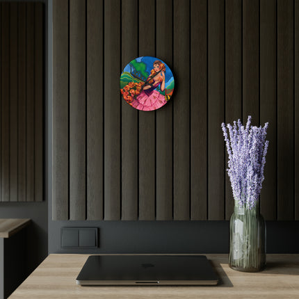 Enchanted Elegance Acrylic Wall Clock, Round and Square