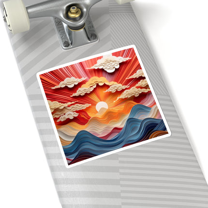 Vibrant Sunrise Sky Kiss-Cut Stickers (4 Sizes)