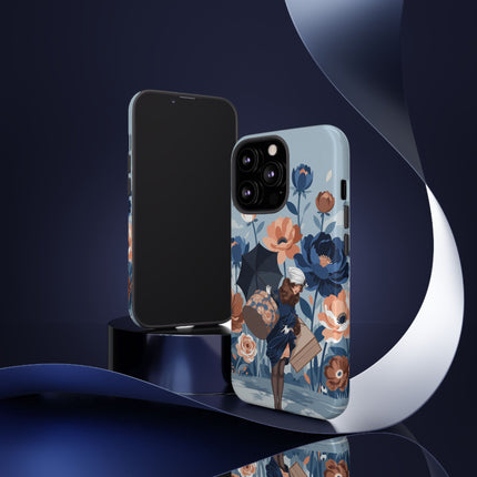 ☂️🌺 The Lady Of The Traveling Garden Phone Case – Art Deco Floral Adventure