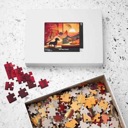 Dachshund's Sunset Artistry Puzzle (110, 252, 520, 1014-piece)