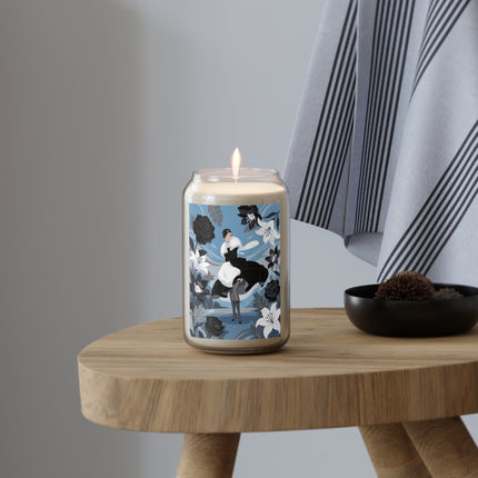 🖤🤍 The Midnight Lily Scented Soy Candle – Art Deco Monochrome Elegance