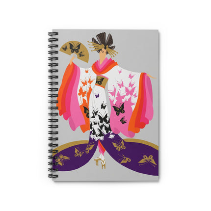 Butterfly Kimono Spiral Notebook – Elegant Japanese Fantasy & Whimsical Grace