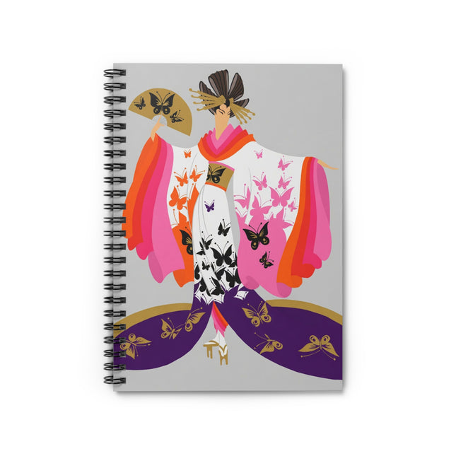 Butterfly Kimono Spiral Notebook – Elegant Japanese Fantasy & Whimsical Grace