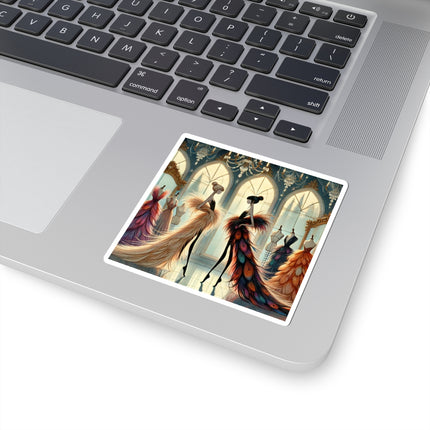 🧚👗 Couture & Wings Kiss-Cut Sticker – Fairy Fashion & Enchanted Glamour