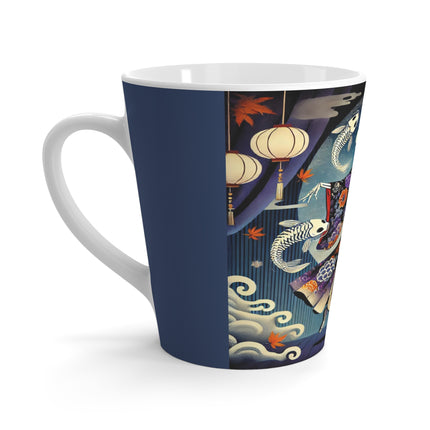 Skeleton Kabuki Performer Latte Mug